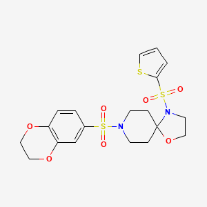 8-((2,3-Dihydrobenzo[b][1,4]dioxin-6-yl)sulfonyl)-4-(thiophen-2-ylsulfonyl)-1-oxa-4,8-diazaspiro[4.5]decane