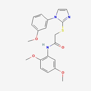 molecular formula C20H21N3O4S B2691086 N-(2,5-dimethoxyphenyl)-2-{[1-(3-methoxyphenyl)-1H-imidazol-2-yl]thio}acetamide CAS No. 851132-51-9