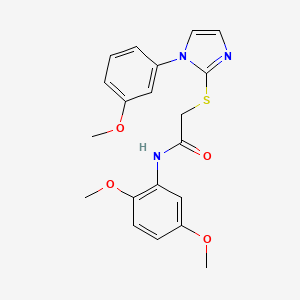 molecular formula C20H21N3O4S B2691086 N-(2,5-dimethoxyphenyl)-2-{[1-(3-methoxyphenyl)-1H-imidazol-2-yl]sulfanyl}acetamide CAS No. 851132-51-9