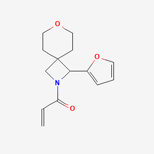 molecular formula C14H17NO3 B2691087 1-[1-(Furan-2-yl)-7-oxa-2-azaspiro[3.5]nonan-2-yl]prop-2-en-1-one CAS No. 2094914-32-4