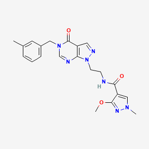 molecular formula C21H23N7O3 B2691092 3-甲氧基-1-甲基-N-(2-(5-(3-甲基苯基)-4-氧代-4,5-二氢-1H-嘧啶[3,4-d]嘧啶-1-基)乙基)-1H-嘧啶-4-羧酰胺 CAS No. 1207051-58-8