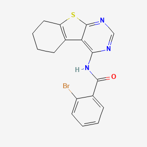 molecular formula C17H14BrN3OS B2691099 2-bromo-N-(5,6,7,8-tetrahydro[1]benzothieno[2,3-d]pyrimidin-4-yl)benzamide CAS No. 302939-48-6