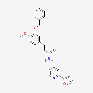 molecular formula C27H26N2O4 B2691100 3-(3-(benzyloxy)-4-methoxyphenyl)-N-((2-(furan-2-yl)pyridin-4-yl)methyl)propanamide CAS No. 2034593-22-9