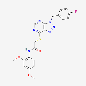 molecular formula C21H19FN6O3S B2691101 N-(2,4-二甲氧基苯基)-2-((3-(4-氟苄基)-3H-[1,2,3]三唑[4,5-d]嘧啶-7-基)硫)乙酰胺 CAS No. 863457-81-2