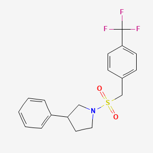 3-Phenyl-1-((4-(trifluoromethyl)benzyl)sulfonyl)pyrrolidine