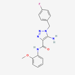 molecular formula C17H16FN5O2 B2691110 5-amino-1-(4-fluorobenzyl)-N-(2-methoxyphenyl)-1H-1,2,3-triazole-4-carboxamide CAS No. 899736-55-1