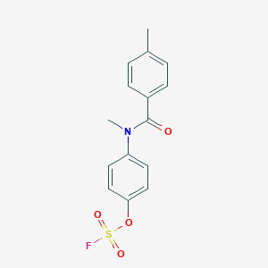 molecular formula C15H14FNO4S B2691116 1-[(4-Fluorosulfonyloxyphenyl)-methylcarbamoyl]-4-methylbenzene CAS No. 2411224-70-7