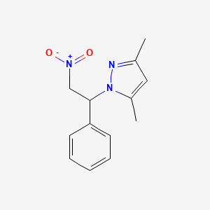molecular formula C13H15N3O2 B2691130 3,5-Dimethyl-1-(2-nitro-1-phenylethyl)pyrazole CAS No. 882151-73-7