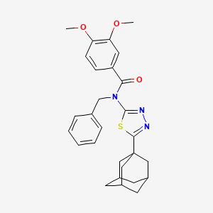 molecular formula C28H31N3O3S B2691137 N-[5-(1-金刚烷基)-1,3,4-噻二唑-2-基]-N-苄基-3,4-二甲氧基苯甲酰胺 CAS No. 392320-64-8