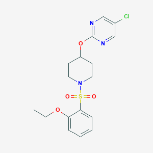 molecular formula C17H20ClN3O4S B2691168 5-Chloro-2-[1-(2-ethoxyphenyl)sulfonylpiperidin-4-yl]oxypyrimidine CAS No. 2415511-13-4