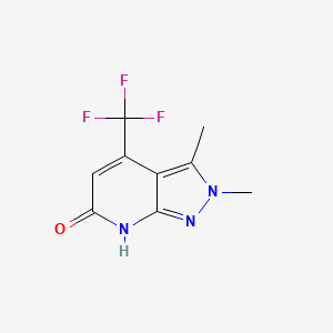 molecular formula C9H8F3N3O B2691176 2,3-dimethyl-4-(trifluoromethyl)-2,7-dihydro-6H-pyrazolo[3,4-b]pyridin-6-one CAS No. 1018163-60-4