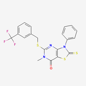 6-methyl-3-phenyl-2-thioxo-5-((3-(trifluoromethyl)benzyl)thio)-2,3-dihydrothiazolo[4,5-d]pyrimidin-7(6H)-one