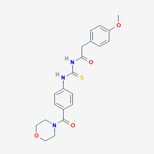 molecular formula C21H23N3O4S B269119 N-[(4-methoxyphenyl)acetyl]-N'-[4-(4-morpholinylcarbonyl)phenyl]thiourea 