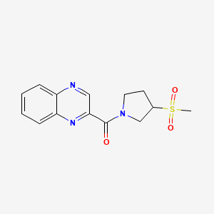molecular formula C14H15N3O3S B2691205 (3-(甲磺酰基)吡咯烷-1-基)(喹喔啉-2-基)甲酮 CAS No. 1706154-38-2
