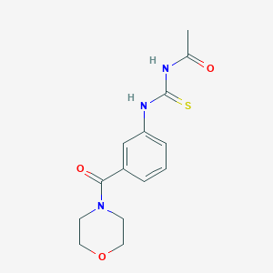 molecular formula C14H17N3O3S B269121 N-acetyl-N'-[3-(4-morpholinylcarbonyl)phenyl]thiourea 