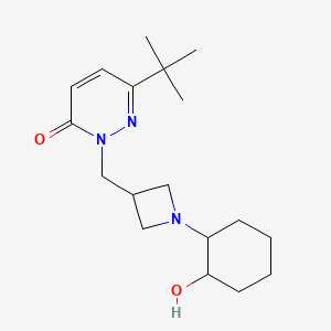 molecular formula C18H29N3O2 B2691210 6-叔丁基-2-{[1-(2-羟基环己基)氮杂环丁烷-3-基]甲基}-2,3-二氢吡啶-3-酮 CAS No. 2200425-05-2