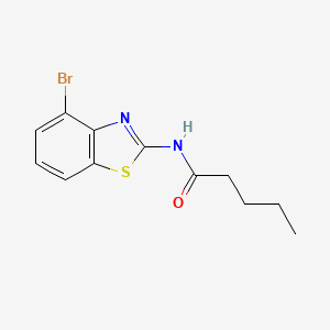 molecular formula C12H13BrN2OS B2691216 N-(4-溴-1,3-苯并噻唑-2-基)戊酰胺 CAS No. 892847-57-3