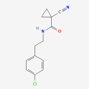 molecular formula C13H13ClN2O B2691219 N-(4-氯苯乙基)-1-氰基环丙烷甲酰胺 CAS No. 1226449-14-4