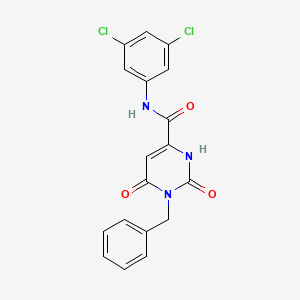 molecular formula C18H13Cl2N3O3 B2691220 1-benzyl-N-(3,5-dichlorophenyl)-6-hydroxy-2-oxo-1,2-dihydro-4-pyrimidinecarboxamide CAS No. 338412-50-3