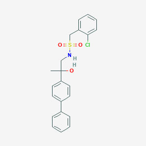 molecular formula C22H22ClNO3S B2691223 N-(2-([1,1'-biphenyl]-4-yl)-2-hydroxypropyl)-1-(2-chlorophenyl)methanesulfonamide CAS No. 1396716-67-8