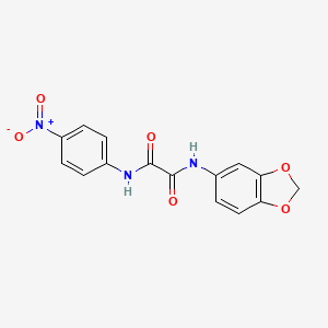 molecular formula C15H11N3O6 B2691233 N1-(苯并[d][1,3]二噁杂环-5-基)-N2-(4-硝基苯基)草酰胺 CAS No. 899977-94-7