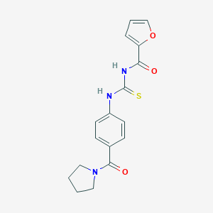 molecular formula C17H17N3O3S B269124 N-(2-furoyl)-N'-[4-(1-pyrrolidinylcarbonyl)phenyl]thiourea 