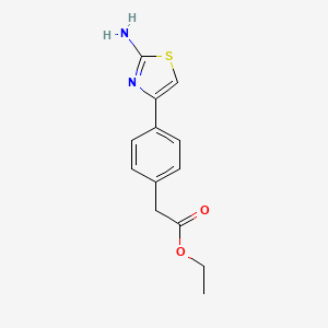 molecular formula C13H14N2O2S B2691246 乙酸2-[4-(2-氨基-1,3-噻唑-4-基)苯基]醋酸酯 CAS No. 122352-22-1