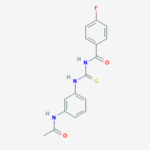 molecular formula C16H14FN3O2S B269125 N-{[3-(acetylamino)phenyl]carbamothioyl}-4-fluorobenzamide 