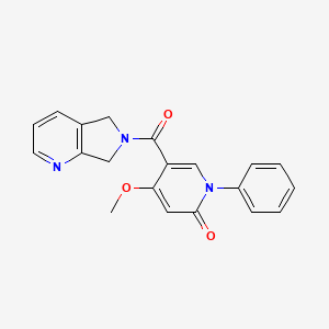 molecular formula C20H17N3O3 B2691258 5-(6,7-二氢-5H-吡咯并[3,4-b]吡啶-6-甲酰基)-4-甲氧基-1-苯基吡啶-2(1H)-酮 CAS No. 2176069-49-9