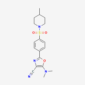 5-(Dimethylamino)-2-{4-[(4-methylpiperidin-1-yl)sulfonyl]phenyl}-1,3-oxazole-4-carbonitrile