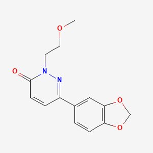 molecular formula C14H14N2O4 B2691264 6-(苯并[d][1,3]二氧杂环-5-基)-2-(2-甲氧基乙基)吡啶并[3,2-H]嘧啶-3-酮 CAS No. 1211703-84-2