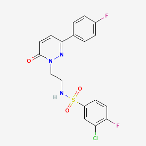 B2691272 3-chloro-4-fluoro-N-(2-(3-(4-fluorophenyl)-6-oxopyridazin-1(6H)-yl)ethyl)benzenesulfonamide CAS No. 921513-13-5