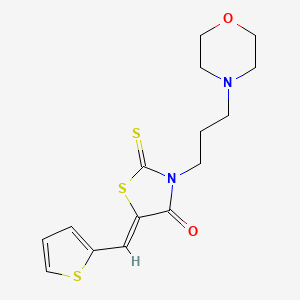 molecular formula C15H18N2O2S3 B2691281 (Z)-3-(3-吗啉基丙基)-5-(噻吩-2-基亚甲基)-2-噻唑硫代噻唑-4-酮 CAS No. 848922-06-5