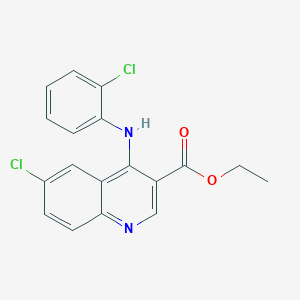 B2691289 Ethyl 6-chloro-4-(2-chloroanilino)-3-quinolinecarboxylate CAS No. 955282-73-2