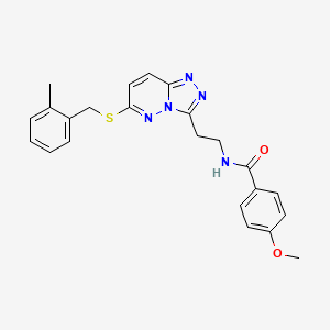 molecular formula C23H23N5O2S B2691290 4-甲氧基-N-(2-(6-((2-甲基苯甲基)硫代)-[1,2,4]三唑并[4,3-b]吡啶-3-基)乙基)苯甲酰胺 CAS No. 872996-18-4