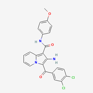 molecular formula C23H17Cl2N3O3 B2691292 2-氨基-3-(3,4-二氯苯甲酰)-N-(4-甲氧基苯基)吲哩啉-1-甲酰胺 CAS No. 898417-31-7