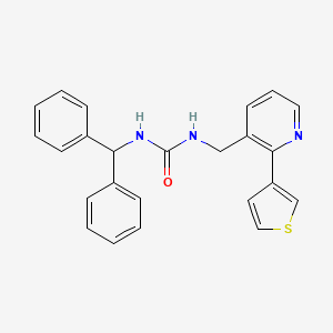 B2691293 1-Benzhydryl-3-((2-(thiophen-3-yl)pyridin-3-yl)methyl)urea CAS No. 2034345-53-2