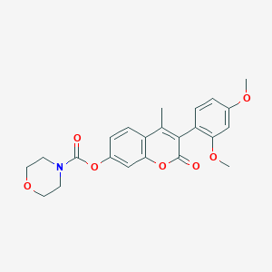 molecular formula C23H23NO7 B2691314 3-(2,4-dimethoxyphenyl)-4-methyl-2-oxo-2H-chromen-7-yl morpholine-4-carboxylate CAS No. 879591-44-3