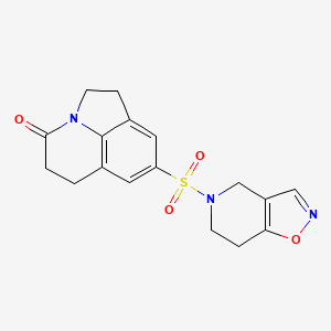 molecular formula C17H17N3O4S B2691315 8-((6,7-dihydroisoxazolo[4,5-c]pyridin-5(4H)-yl)sulfonyl)-5,6-dihydro-1H-pyrrolo[3,2,1-ij]quinolin-4(2H)-one CAS No. 2034356-17-5
