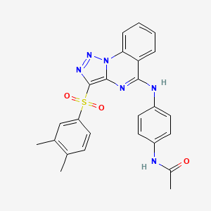 molecular formula C25H22N6O3S B2691320 N-[4-({3-[(3,4-dimethylphenyl)sulfonyl][1,2,3]triazolo[1,5-a]quinazolin-5-yl}amino)phenyl]acetamide CAS No. 872197-50-7