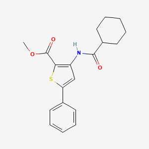 molecular formula C19H21NO3S B2691323 Methyl 3-(cyclohexanecarboxamido)-5-phenylthiophene-2-carboxylate CAS No. 477326-55-9