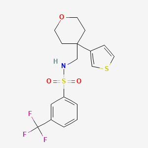 N-((4-(thiophen-3-yl)tetrahydro-2H-pyran-4-yl)methyl)-3-(trifluoromethyl)benzenesulfonamide