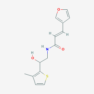 molecular formula C14H15NO3S B2691327 (E)-3-(呋喃-3-基)-N-(2-羟基-2-(3-甲基噻吩-2-基)乙基)丙烯酰胺 CAS No. 1799254-53-7