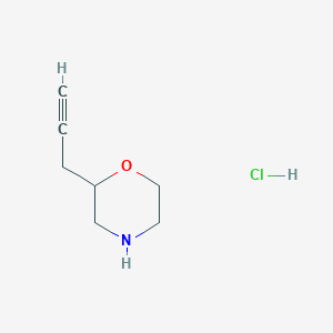 molecular formula C7H12ClNO B2691328 2-Prop-2-ynylmorpholine;hydrochloride CAS No. 2413898-90-3