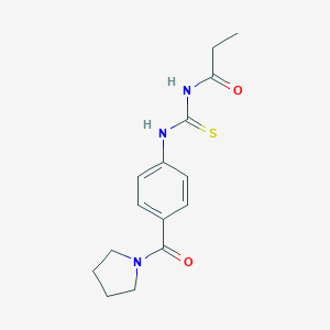 molecular formula C15H19N3O2S B269133 N-propionyl-N'-[4-(1-pyrrolidinylcarbonyl)phenyl]thiourea 