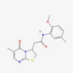 molecular formula C17H19N3O3S B2691338 N-(2-methoxy-5-methylphenyl)-2-(6-methyl-5-oxo-3,5-dihydro-2H-thiazolo[3,2-a]pyrimidin-3-yl)acetamide CAS No. 953015-27-5