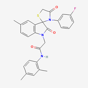 N-(2,4-dimethylphenyl)-2-(3'-(3-fluorophenyl)-5-methyl-2,4'-dioxospiro[indoline-3,2'-thiazolidin]-1-yl)acetamide