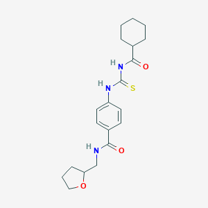 molecular formula C20H27N3O3S B269134 4-{[(cyclohexylcarbonyl)carbamothioyl]amino}-N-(tetrahydrofuran-2-ylmethyl)benzamide 