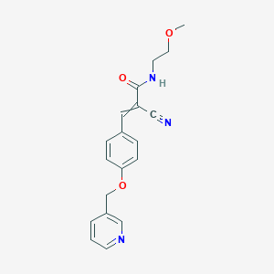 molecular formula C19H19N3O3 B2691342 2-氰基-N-(2-甲氧基乙基)-3-{4-[(吡啶-3-基)甲氧基]苯基}丙-2-烯酰胺 CAS No. 1090962-72-3