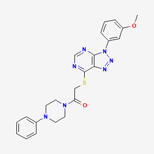 molecular formula C23H23N7O2S B2691349 2-((3-(3-甲氧基苯基)-3H-[1,2,3]三唑并[4,5-d]嘧啶-7-基)硫代)-1-(4-苯基哌嗪-1-基)乙酮 CAS No. 941991-55-5